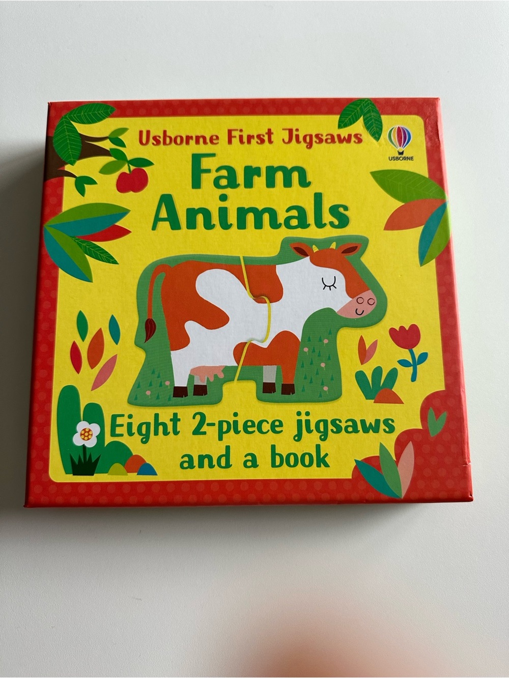Usborne First Jigsaws Farm Animals Kids Puzzle Set and A Book